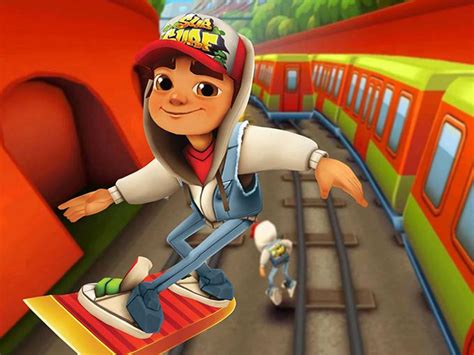 The game puts users in the shoes of a street graffiti artist on the run from the police, as they dodge trains, outrun police officers, and collect coins and other items along the way. . Html5 games unblocked subway surfers
